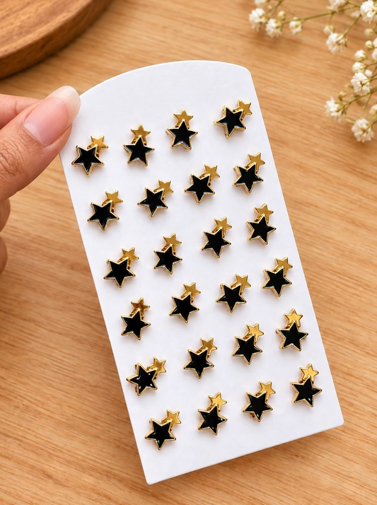 Double Star Stud Earrings (1 Pair)