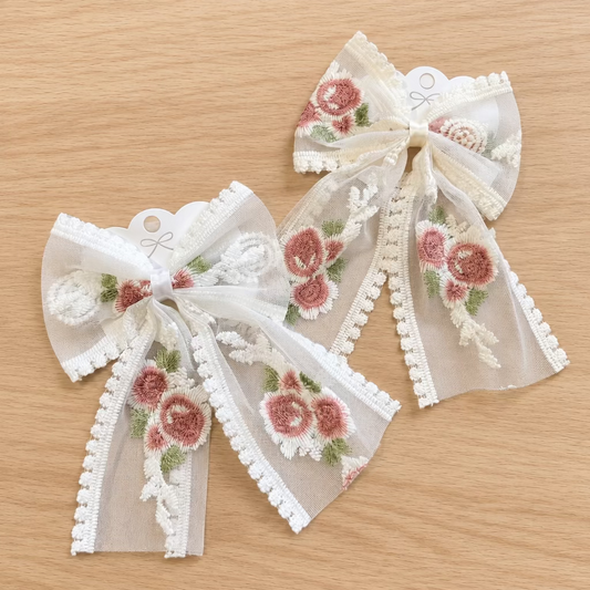 Floral Lace Bow