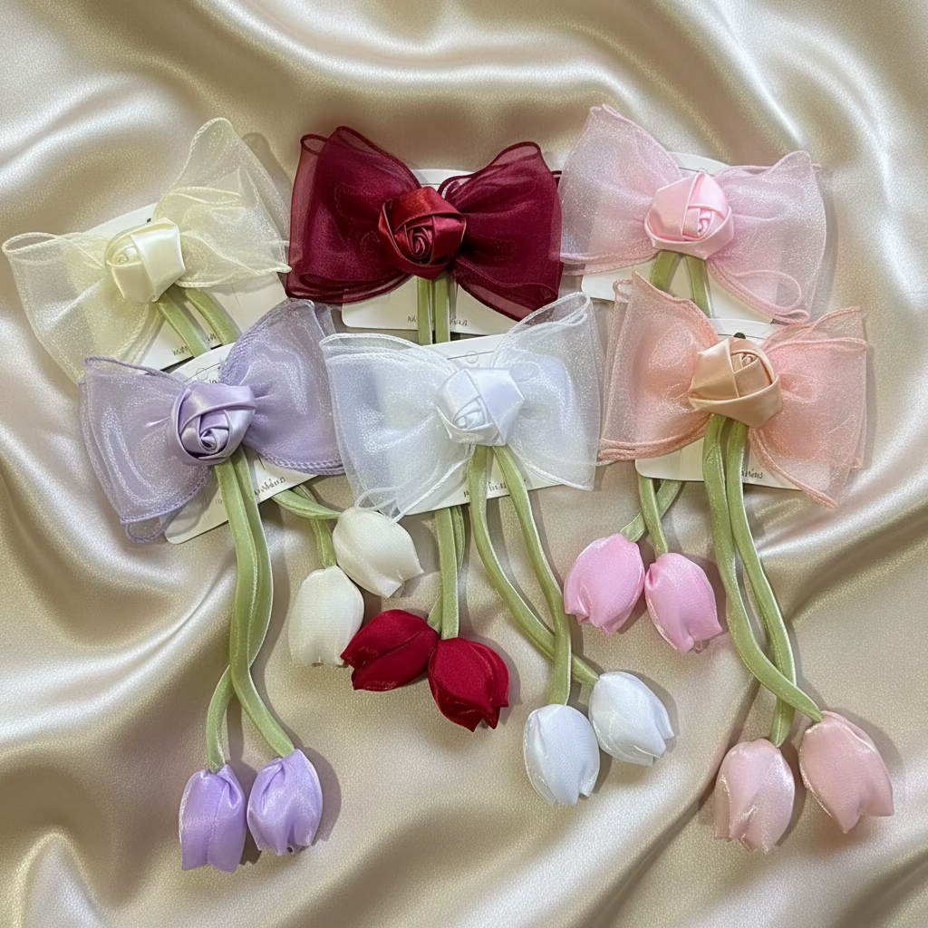 Rose Bow Clip
