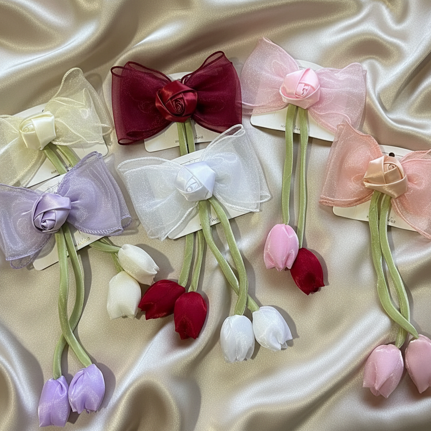 Rose Bow Clip