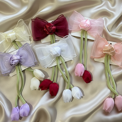 Rose Bow Clip