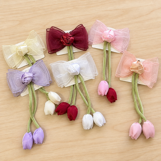 Rose Bow Clip