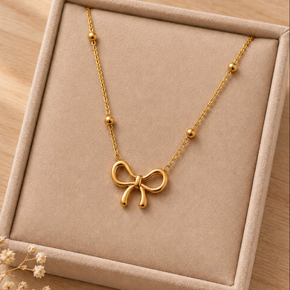 Premium Anti Tarnish Bow Pendant Necklace