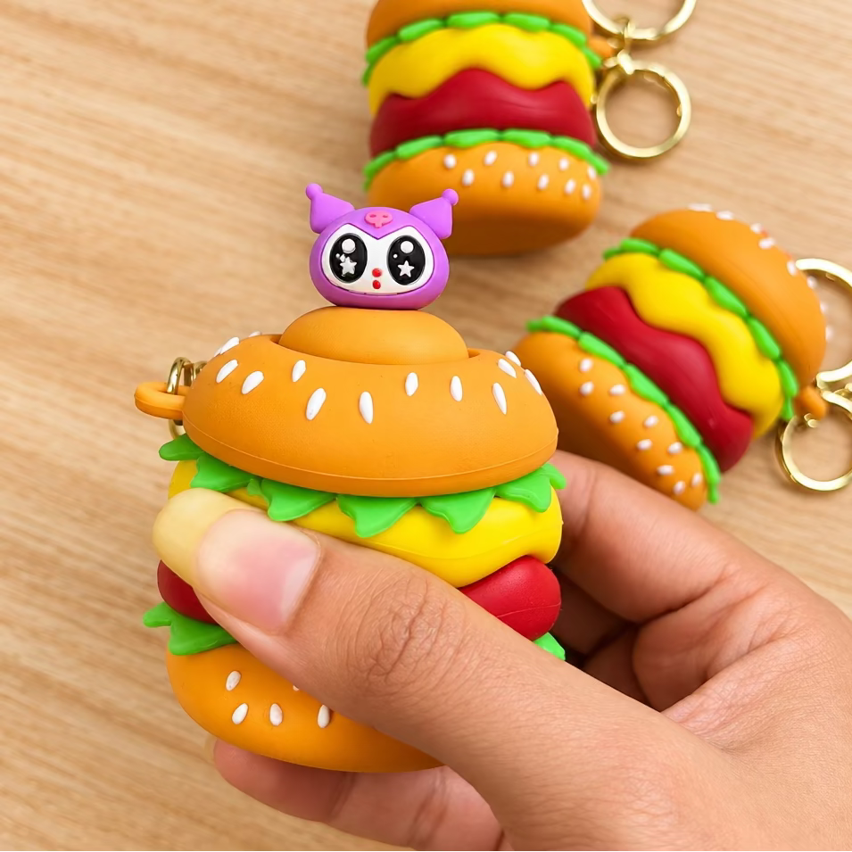 Burger Pop Out Keychain