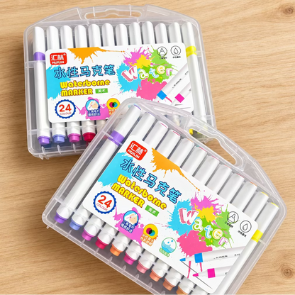 24 Set Water-Based Markers – Colouring & Drawing Pens
