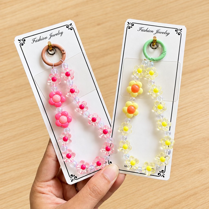 Cute Floral Beads Phone Charm with Patch