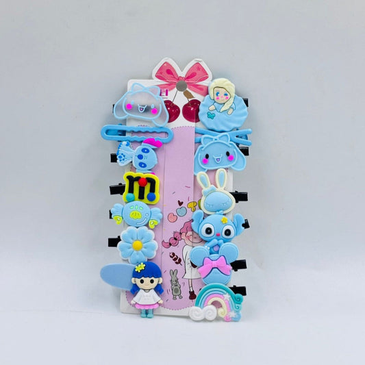 All Blue Hairclips Card