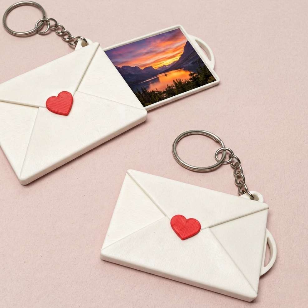 Personalized Envelope Photo Keychain