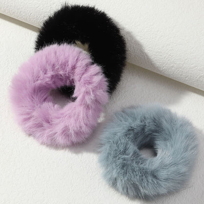 Set of 3 Mini Fur Scrunchies (Random Colors)