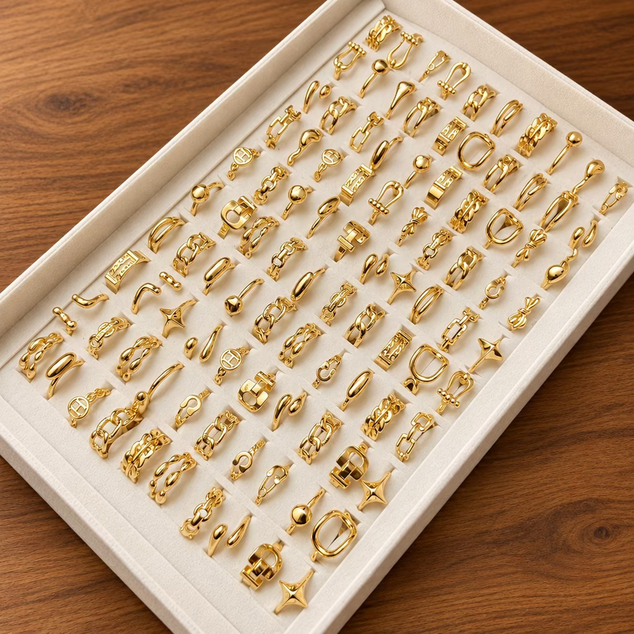 Premium Chunky Adjustable Anti-Tarnish Rings (Single Piece)