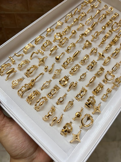 Premium Adjustable Golden Anti-Tarnish Rings