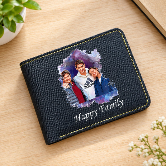 Personalized Artistic Photo Printed Men's Wallet