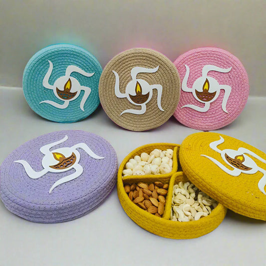 Premium Jute Cotton Dry Fruits Organizer