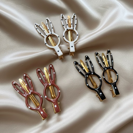 Bunny Hair Clips Set
