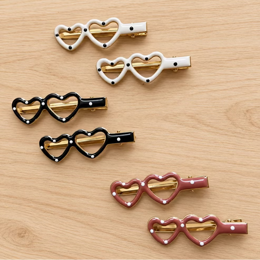 Cute Heart-Shaped Clips Set