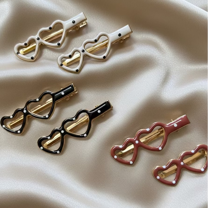 Cute Heart-Shaped Clips Set
