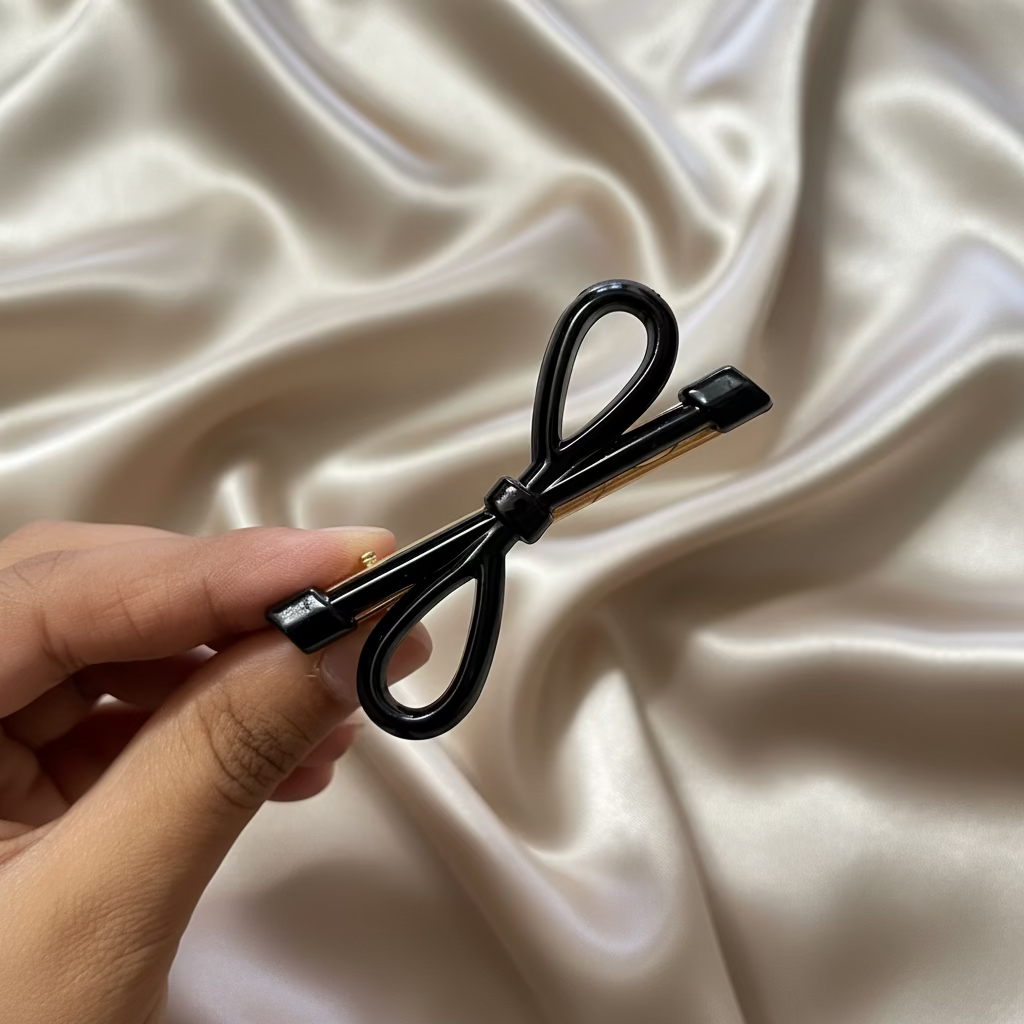 Black Bow Hair Pin
