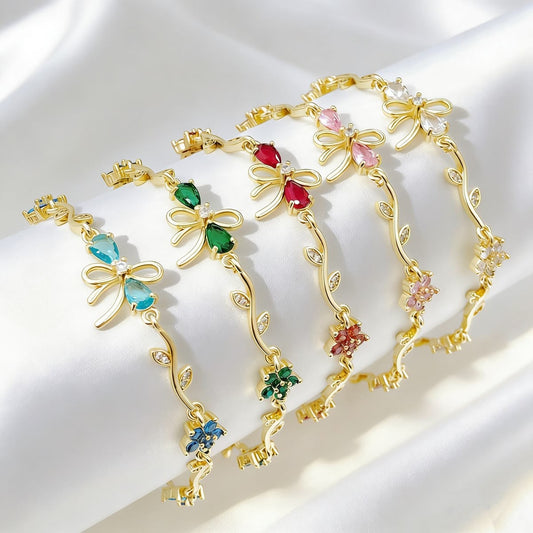 Premium Anti-Tarnish Bow & Floral Bracelet