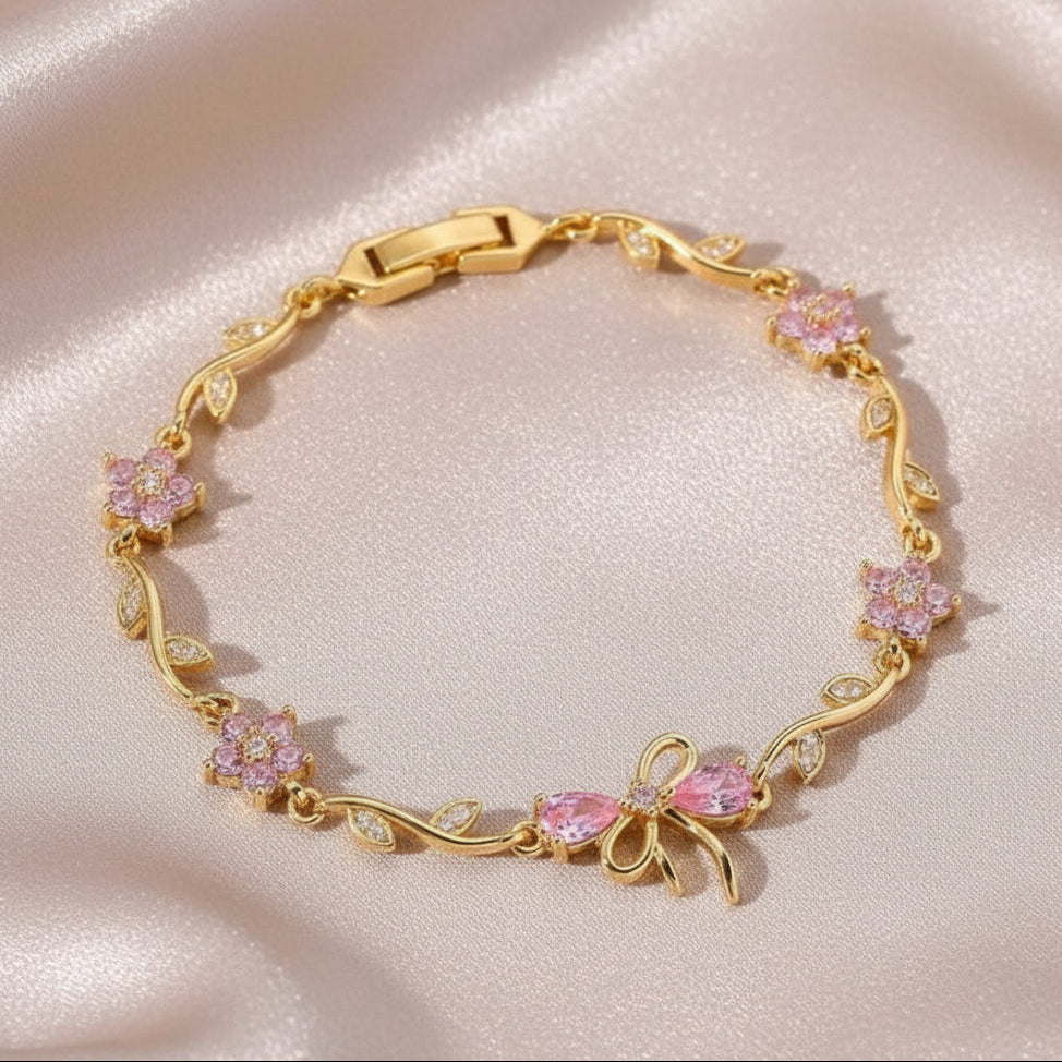 Premium Anti-Tarnish Bow & Floral Bracelet