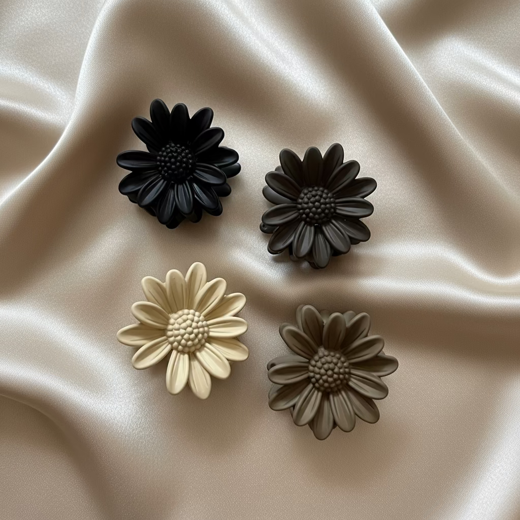 Matte Flower Hair Claws