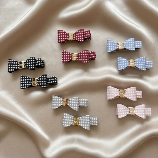 Cute Mini Bow Clips (Pair)