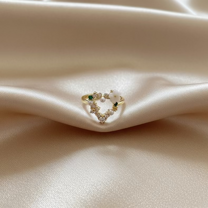 Dainty Heart Ring | Anti-Tarnish | Golden Adjustable Ring