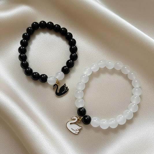 Swan Charm Beads Bracelet