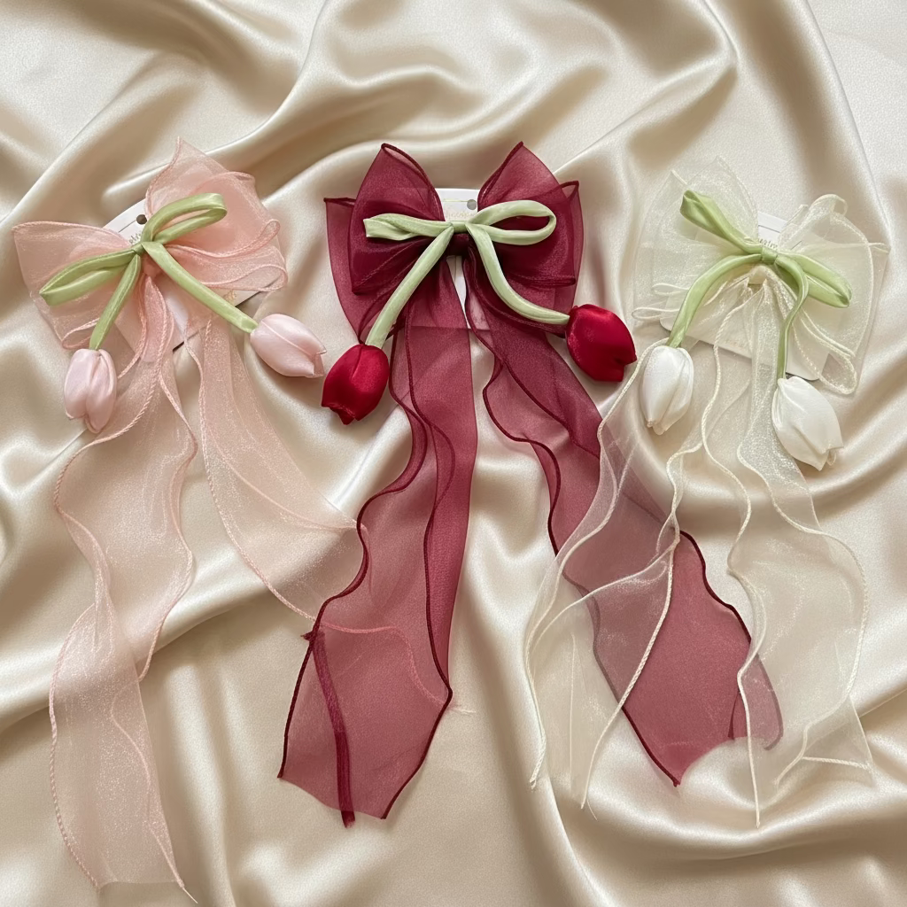 Large Tulip Bow Clips