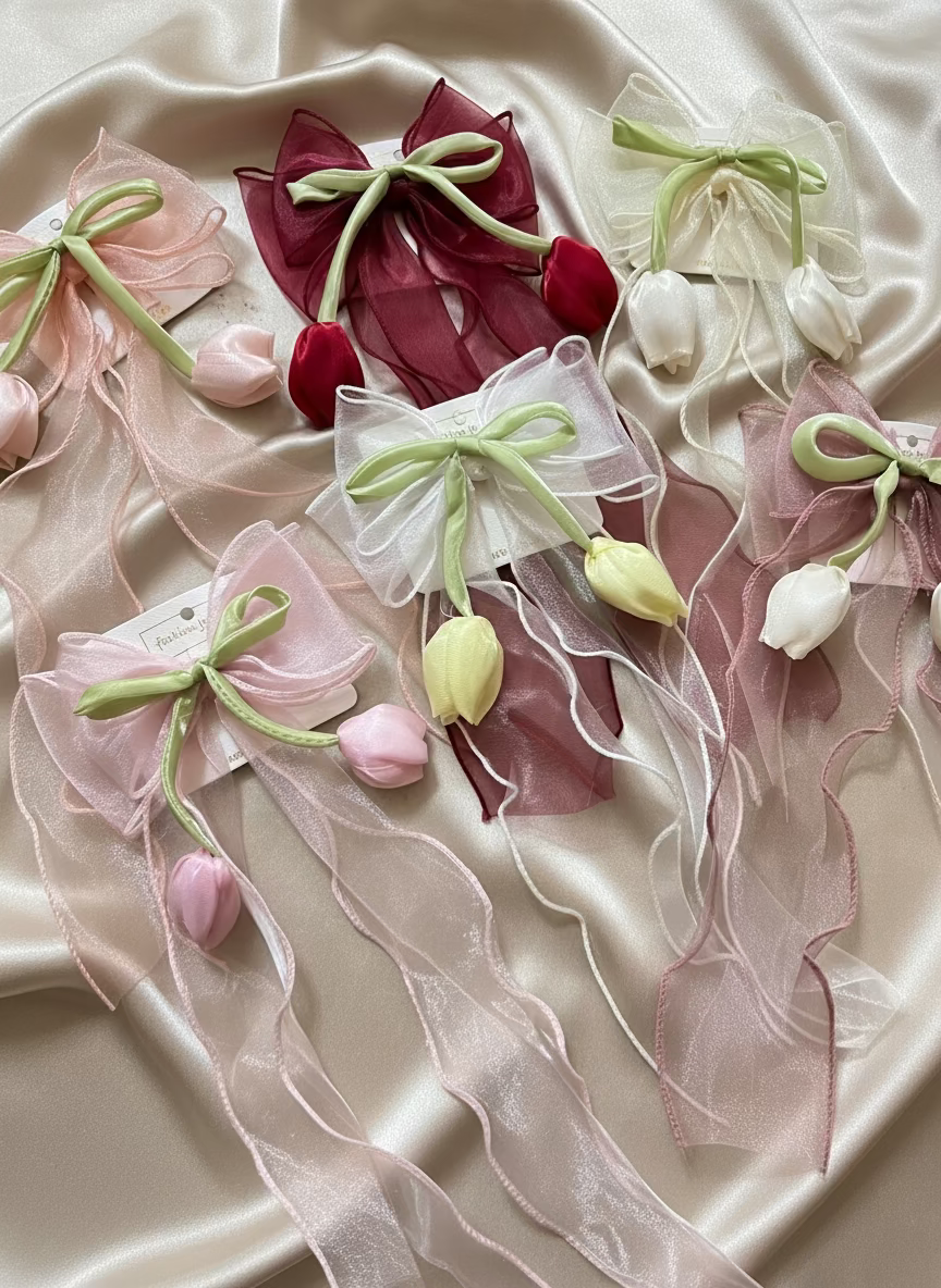 Large Tulip Bow Clips