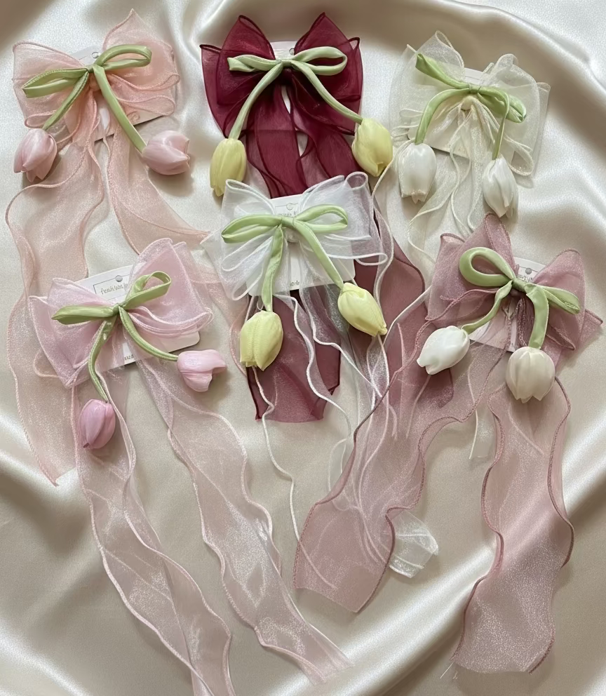 Large Tulip Bow Clips