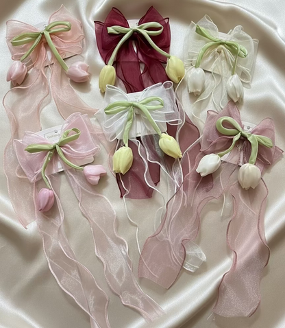 Large Tulip Bow Clips