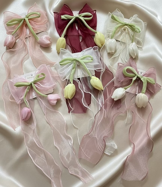 Large Tulip Bow Clips