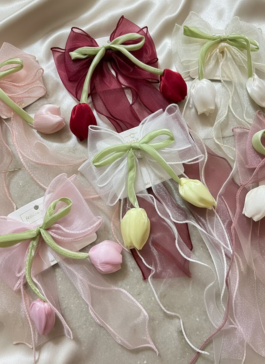 Large Tulip Bow Clips