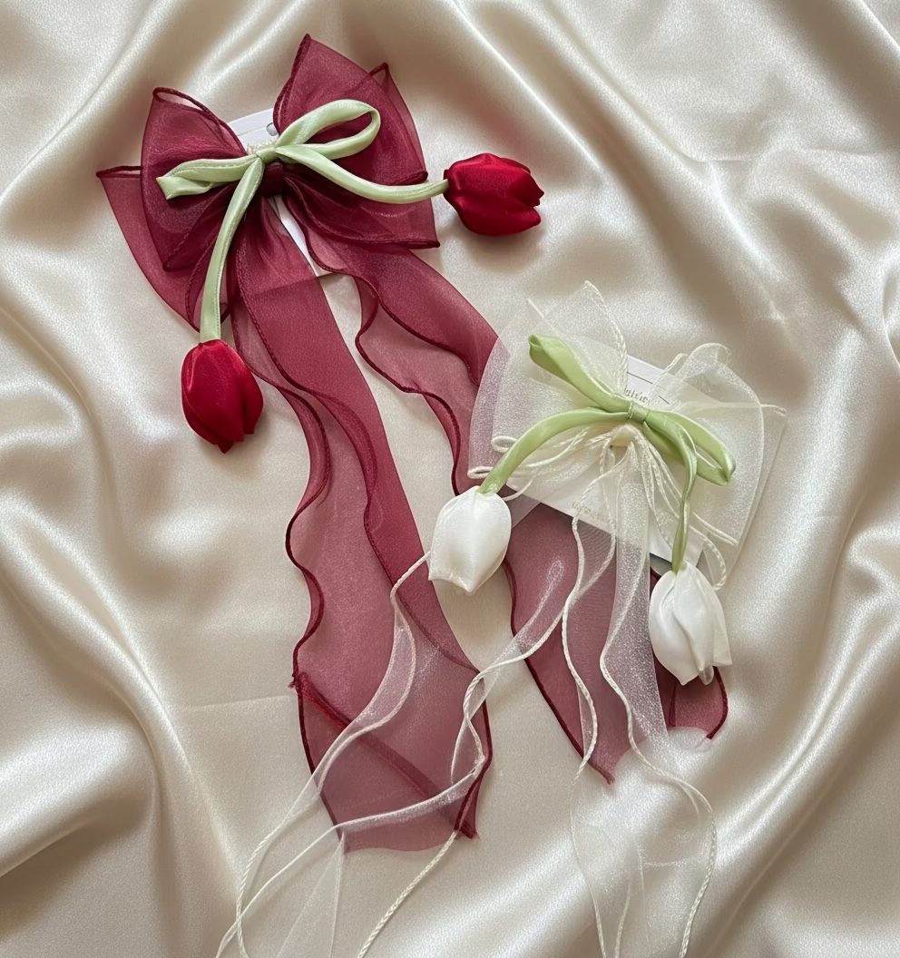 Large Tulip Bow Clips
