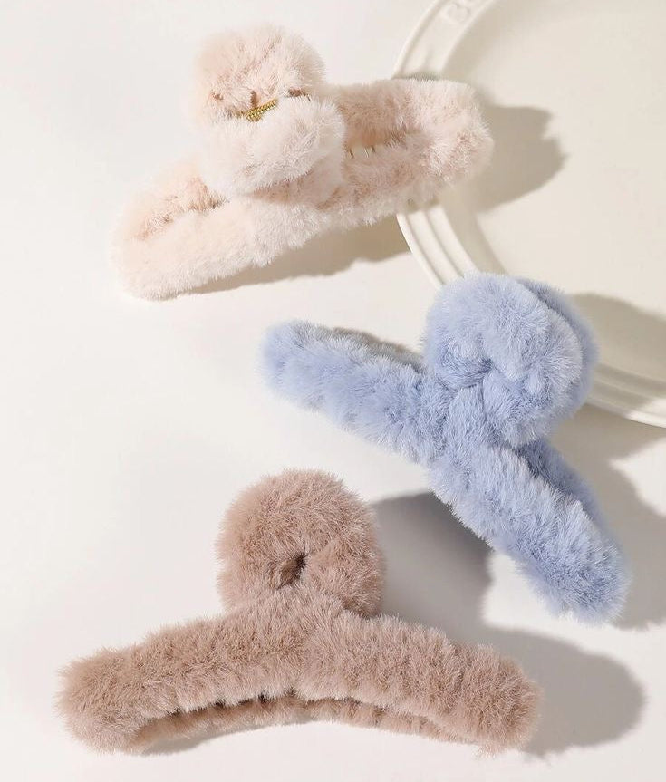 Plush Fur Hair Claw Clip