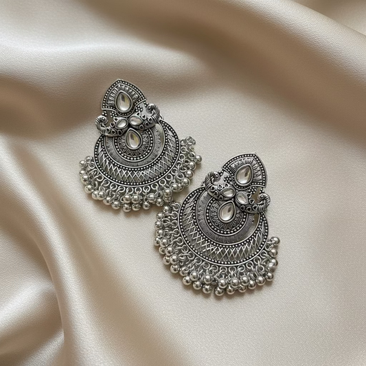 Oxidised Bohemian Jhumkas – Trendy Ethnic Style