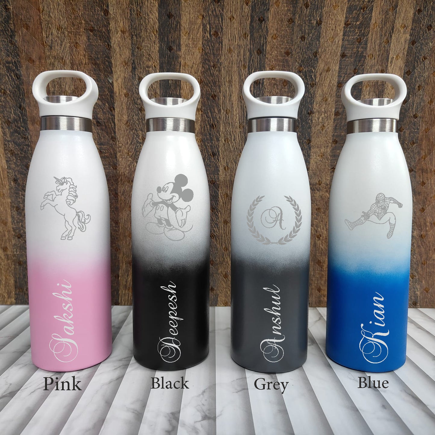 Personalized Kids Dual Shade Vacuum Bottle (500 ML)