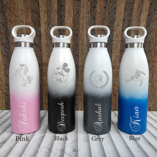 Personalized Kids Dual Shade Vacuum Bottle (500 ML)