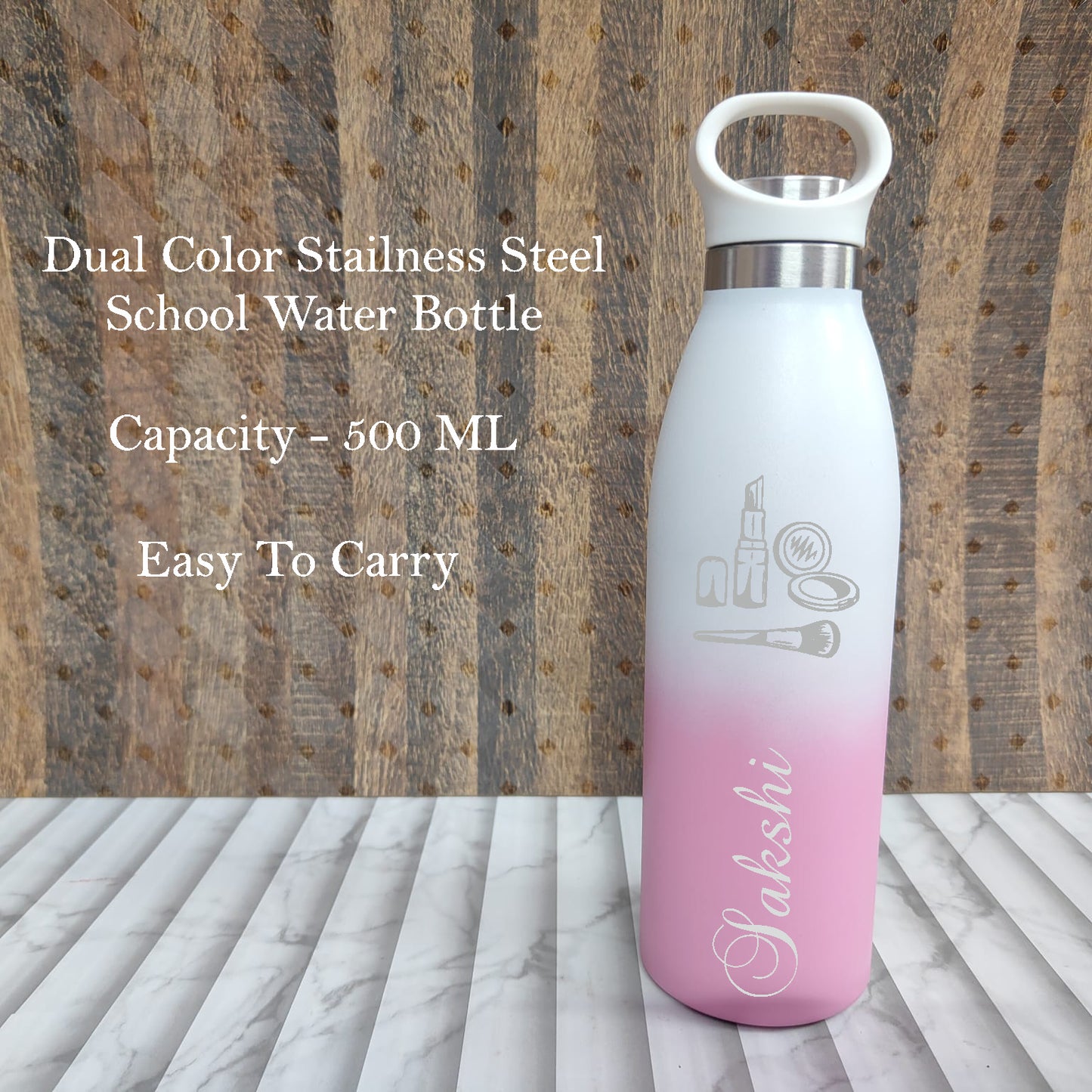 Personalized Kids Dual Shade Vacuum Bottle (500 ML)