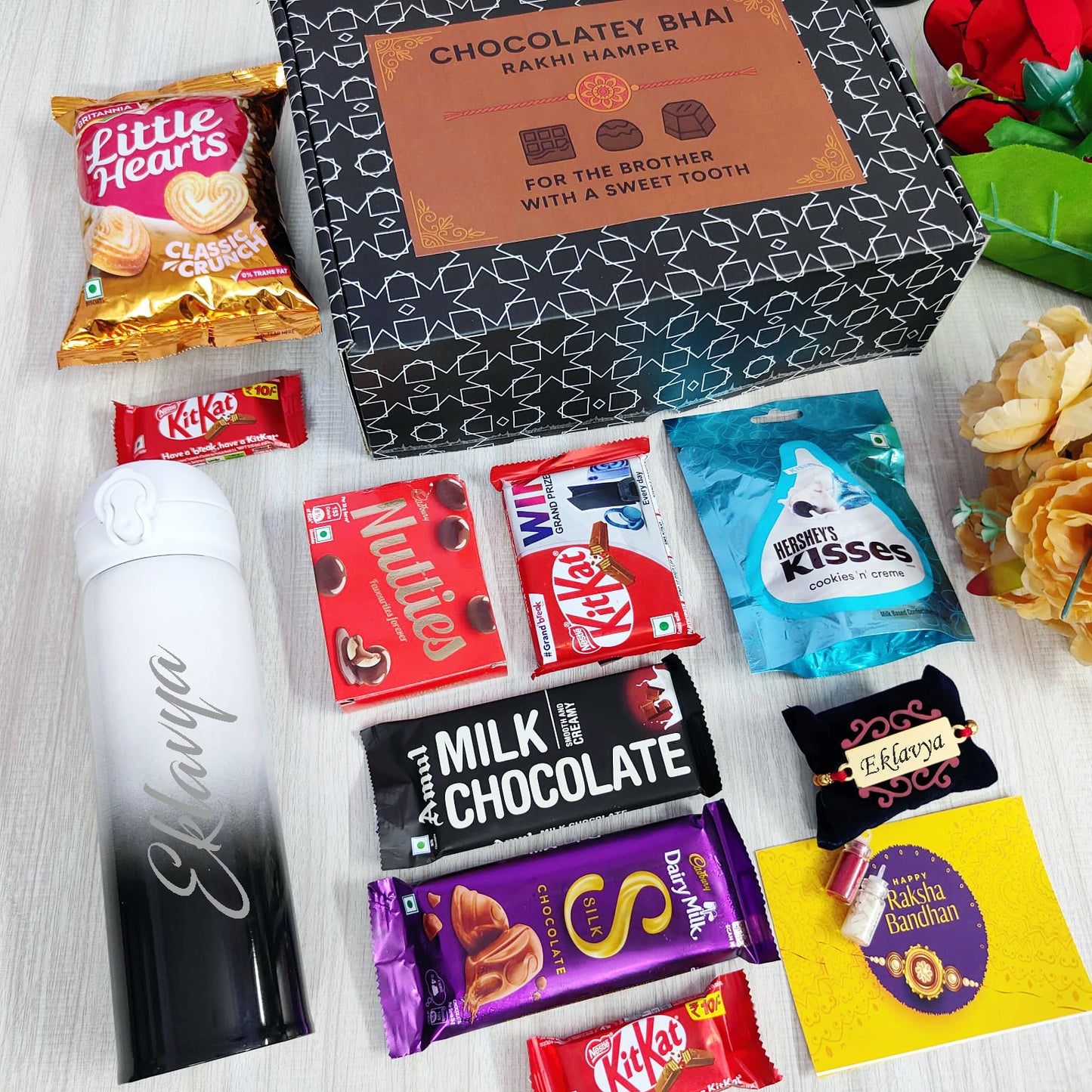 Personalized Rakhi & Sweet Treats Hamper
