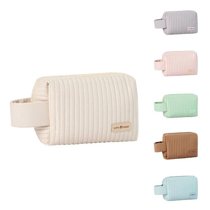 Personalized Ribbed Leather Pouch
