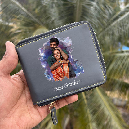 Personalized Artistic Photo Printed Unisex Zip Wallet