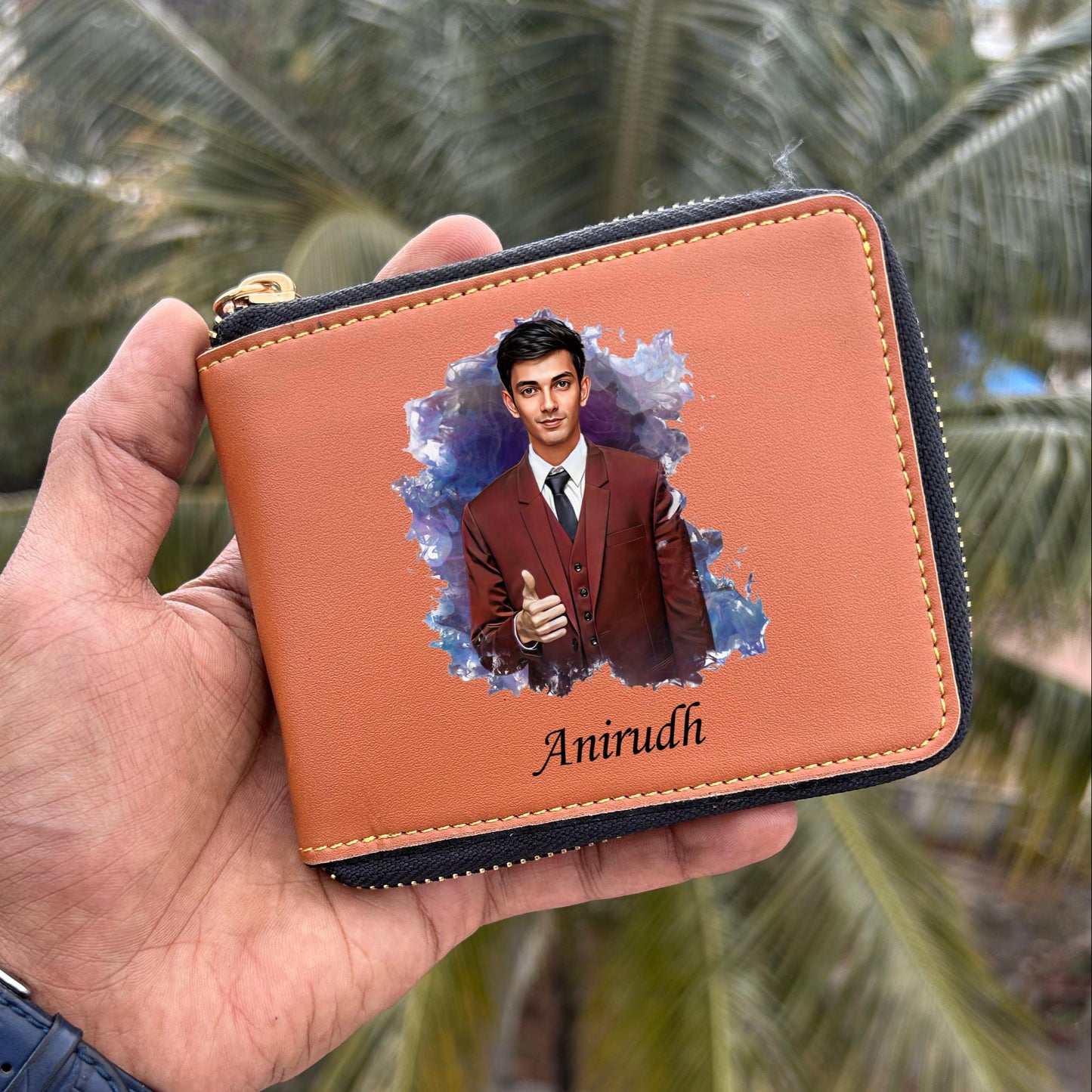 Personalized Artistic Photo Printed Unisex Zip Wallet