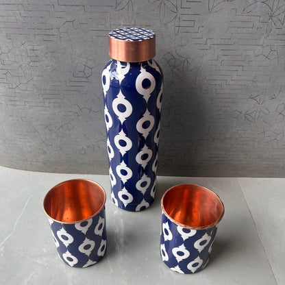 Designer Copper Bottle Set