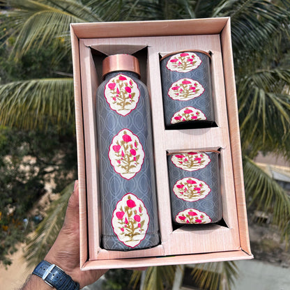 Designer Copper Bottle Set