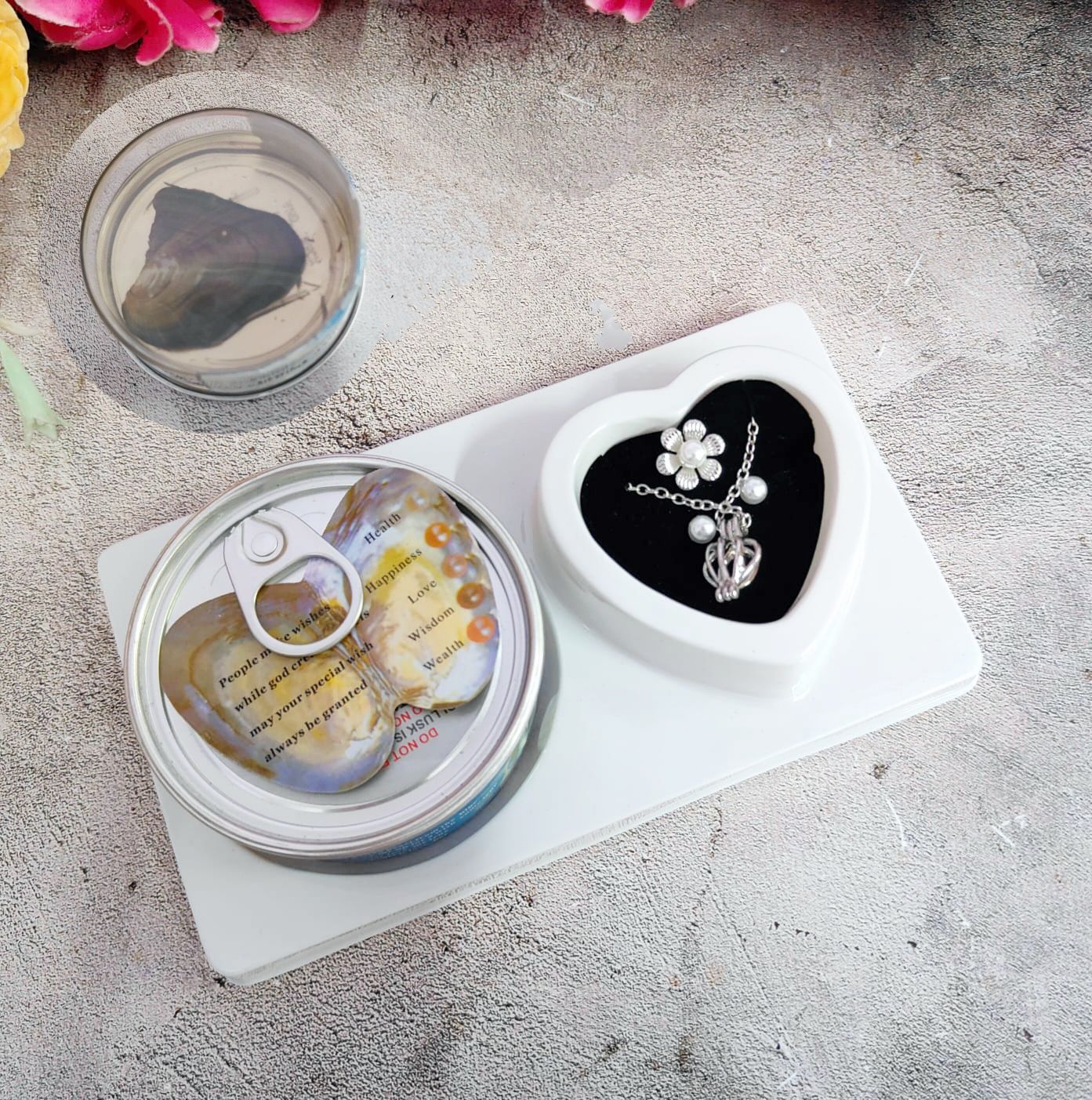 Sea Shell Pendant, Ring & Earrings Set