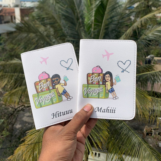 Personalized White Printed Passport Cover