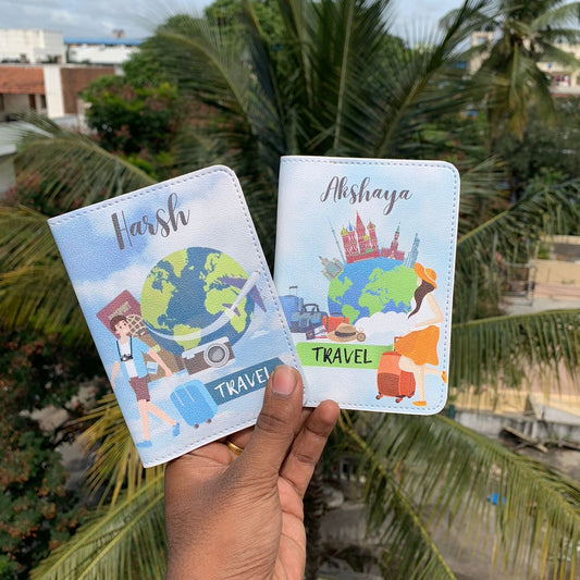 Personalized White Printed Passport Cover