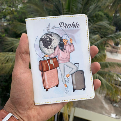 Personalized White Printed Passport Cover