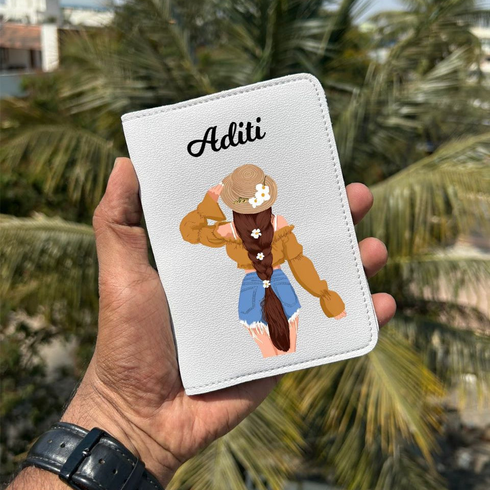 Personalized White Printed Passport Cover